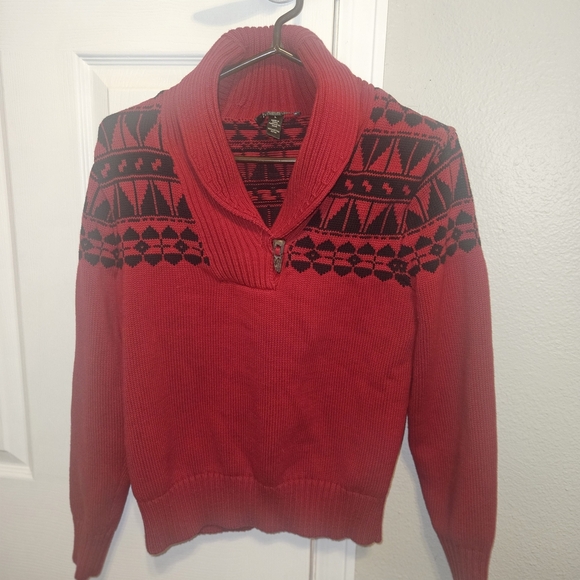 Ralph Lauren Boys Red Sweater with Black Pattern - Picture 1 of 5